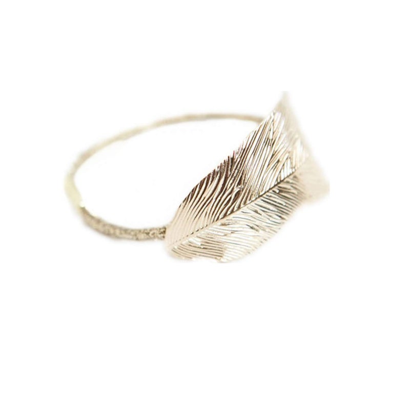 JinYu 8 Pcs Metal Leaf Hair Rope Hairband Ponytail Holder Hair Ring Crystal Elastic Rubber Band Hair Tie Hair Headdress Hair Accessories -2 Styles Gold and Silver - Image 5